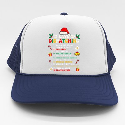 12 Days Of Dispatching Christmas Pajama Xmas Dispatcher  Trucker Hat