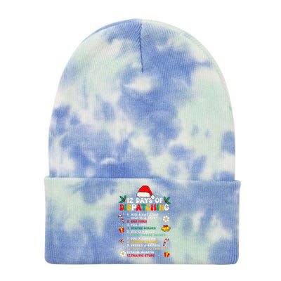 12 Days Of Dispatching Christmas Pajama Xmas Dispatcher  Tie Dye 12in Knit Beanie