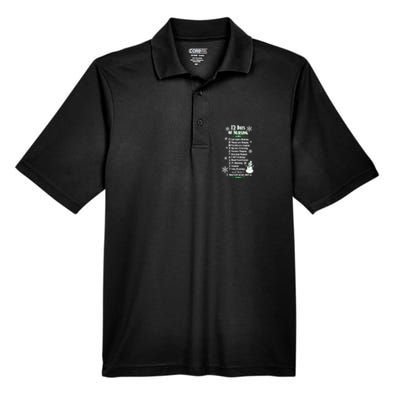 12 Days Of Nursing Funny Nurses Christmas Ugly Gift Men's Origin Performance Pique Polo