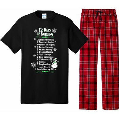 12 Days Of Nursing Funny Nurses Christmas Ugly Gift Pajama Set