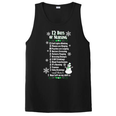 12 Days Of Nursing Funny Nurses Christmas Ugly Gift PosiCharge Competitor Tank