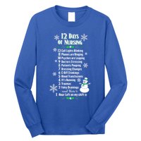 12 Days Of Nursing Funny Nurses Christmas Ugly Gift Long Sleeve Shirt