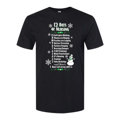 12 Days Of Nursing Funny Nurses Christmas Ugly Gift Softstyle CVC T-Shirt