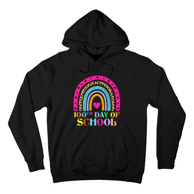 100th Day of School Teacher College 100 Days Smarter Rainbow Hoodie