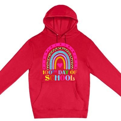 100th Day of School Teacher College 100 Days Smarter Rainbow Premium Pullover Hoodie