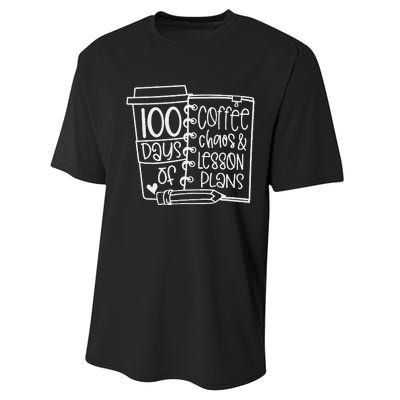 100 Days Of Coffee Chaos Lesson & Plans 100th Day Of School Performance Sprint T-Shirt