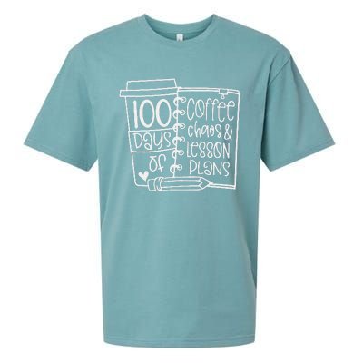 100 Days Of Coffee Chaos Lesson & Plans 100th Day Of School Sueded Cloud Jersey T-Shirt