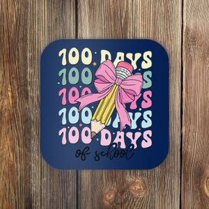 100 Days Of School Girl Coquette Bow 100th Day Of School Gift Coaster