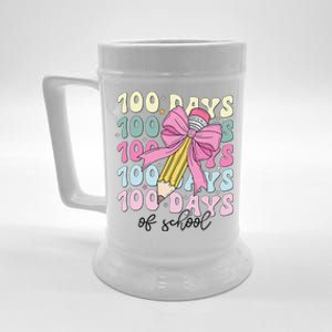 100 Days Of School Girl Coquette Bow 100th Day Of School Gift Beer Stein