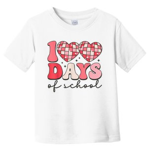 100 Days Of School Retro Disco Hearts 100th Day Of School Toddler T-Shirt