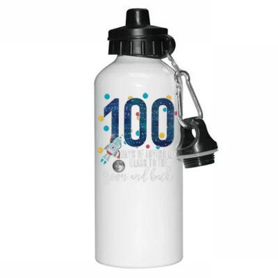 100 Days Of School Of Loving My Class To The Moon And Back Aluminum Water Bottle