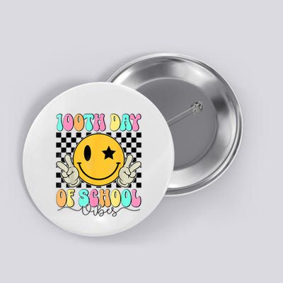 100th Day Of School Vibes Cute Smile Face 100 Days Of School Button