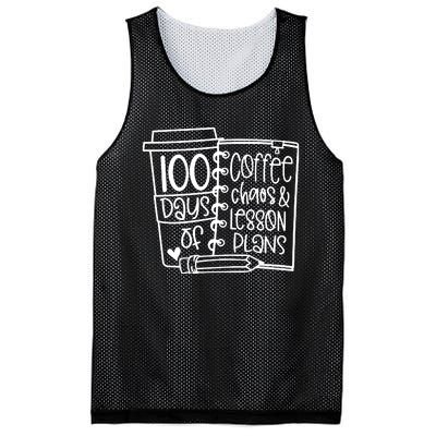 100 Days Of Coffee Chaos And Lesson Plans Mesh Reversible Basketball Jersey Tank