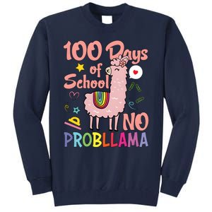 100 Days Of School No Probllama Tall Sweatshirt