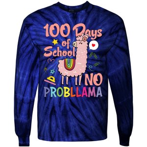 100 Days Of School No Probllama Tie-Dye Long Sleeve Shirt