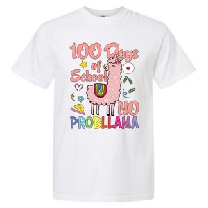 100 Days Of School No Probllama Garment-Dyed Heavyweight T-Shirt