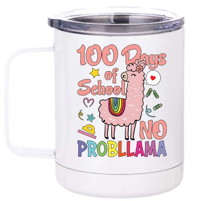 100 Days Of School No Probllama 12 oz Stainless Steel Tumbler Cup