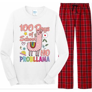 100 Days Of School No Probllama Long Sleeve Pajama Set