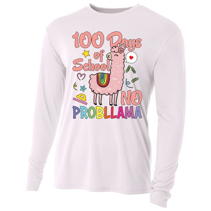 100 Days Of School No Probllama Cooling Performance Long Sleeve Crew