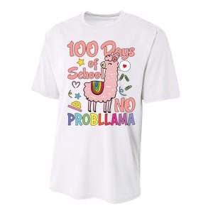 100 Days Of School No Probllama Performance Sprint T-Shirt