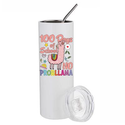 100 Days Of School No Probllama Stainless Steel Tumbler