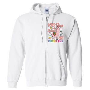 100 Days Of School No Probllama Full Zip Hoodie