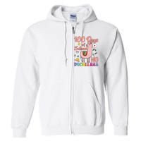 100 Days Of School No Probllama Full Zip Hoodie