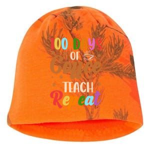 100 Days Of Coffee Teach Repeat 100th Days Of School Teacher Meaningful Gift Kati - Camo Knit Beanie