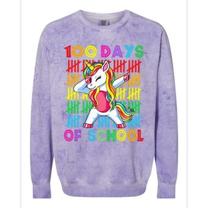 100 Days Of School Unicorn 100 Days Smarter 100th Day Colorblast Crewneck Sweatshirt