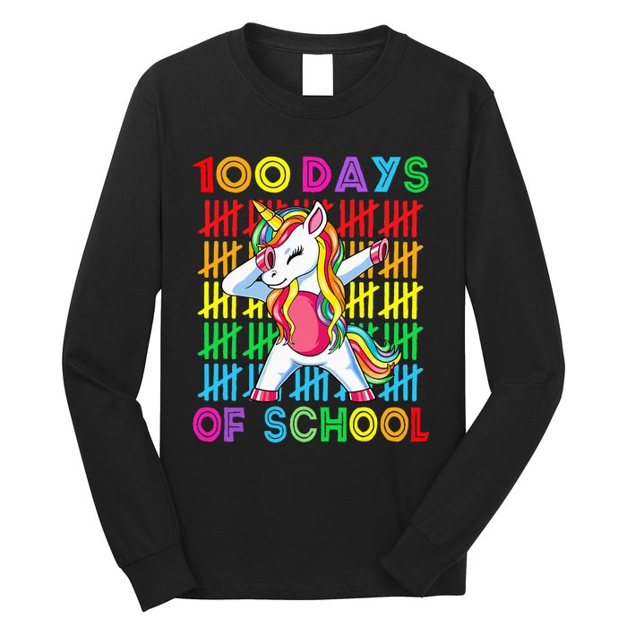 100 Days Of School Unicorn 100 Days Smarter 100th Day Long Sleeve Shirt