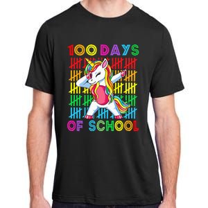 100 Days Of School Unicorn 100 Days Smarter 100th Day Adult ChromaSoft Performance T-Shirt