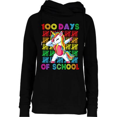 100 Days Of School Unicorn 100 Days Smarter 100th Day Womens Funnel Neck Pullover Hood