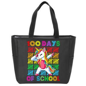 100 Days Of School Unicorn 100 Days Smarter 100th Day Zip Tote Bag