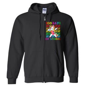 100 Days Of School Unicorn 100 Days Smarter 100th Day Full Zip Hoodie