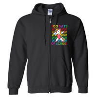 100 Days Of School Unicorn 100 Days Smarter 100th Day Full Zip Hoodie