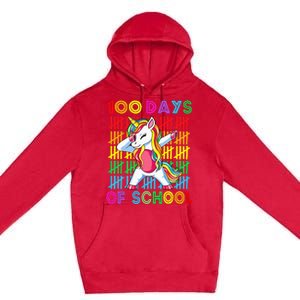 100 Days Of School Unicorn 100 Days Smarter 100th Day Premium Pullover Hoodie