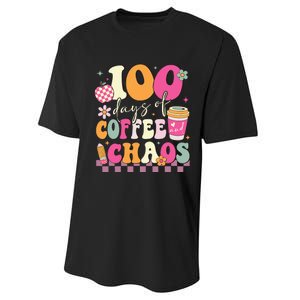 100 Days Of School Coffee Lover 100th Day Of School Teacher Performance Sprint T-Shirt