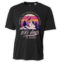 100 Days Of School Retro Outdoor Teacher 100th Day Of School Cooling Performance Crew T-Shirt