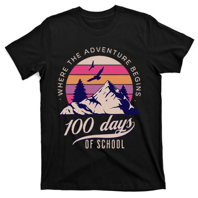 100 Days Of School Retro Outdoor Teacher 100th Day Of School T-Shirt