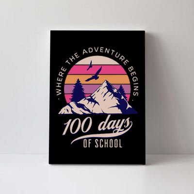 100 Days Of School Retro Outdoor Teacher 100th Day Of School Canvas