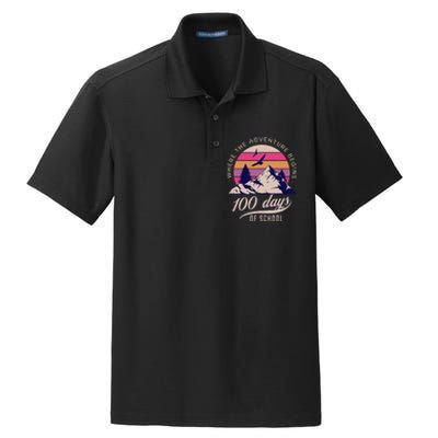 100 Days Of School Retro Outdoor Teacher 100th Day Of School Dry Zone Grid Polo