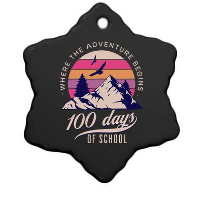 100 Days Of School Retro Outdoor Teacher 100th Day Of School Ceramic Star Ornament