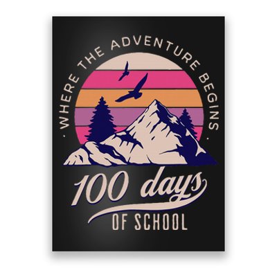 100 Days Of School Retro Outdoor Teacher 100th Day Of School Poster