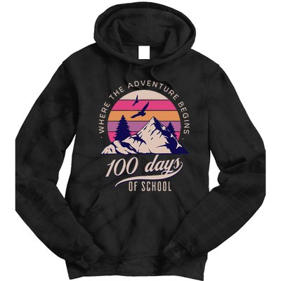 100 Days Of School Retro Outdoor Teacher 100th Day Of School Tie Dye Hoodie