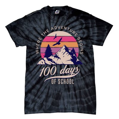 100 Days Of School Retro Outdoor Teacher 100th Day Of School Tie-Dye T-Shirt