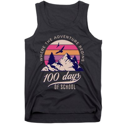 100 Days Of School Retro Outdoor Teacher 100th Day Of School Tank Top