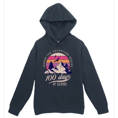 100 Days Of School Retro Outdoor Teacher 100th Day Of School Urban Pullover Hoodie