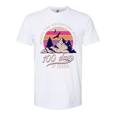 100 Days Of School Retro Outdoor Teacher 100th Day Of School Softstyle CVC T-Shirt