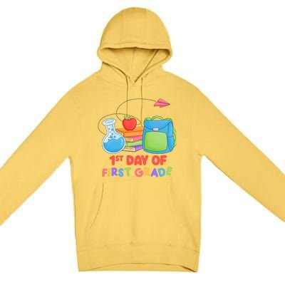 1st Day Of First Grade Cute Back To School Premium Pullover Hoodie