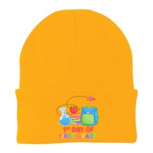 1st Day Of First Grade Cute Back To School Knit Cap Winter Beanie